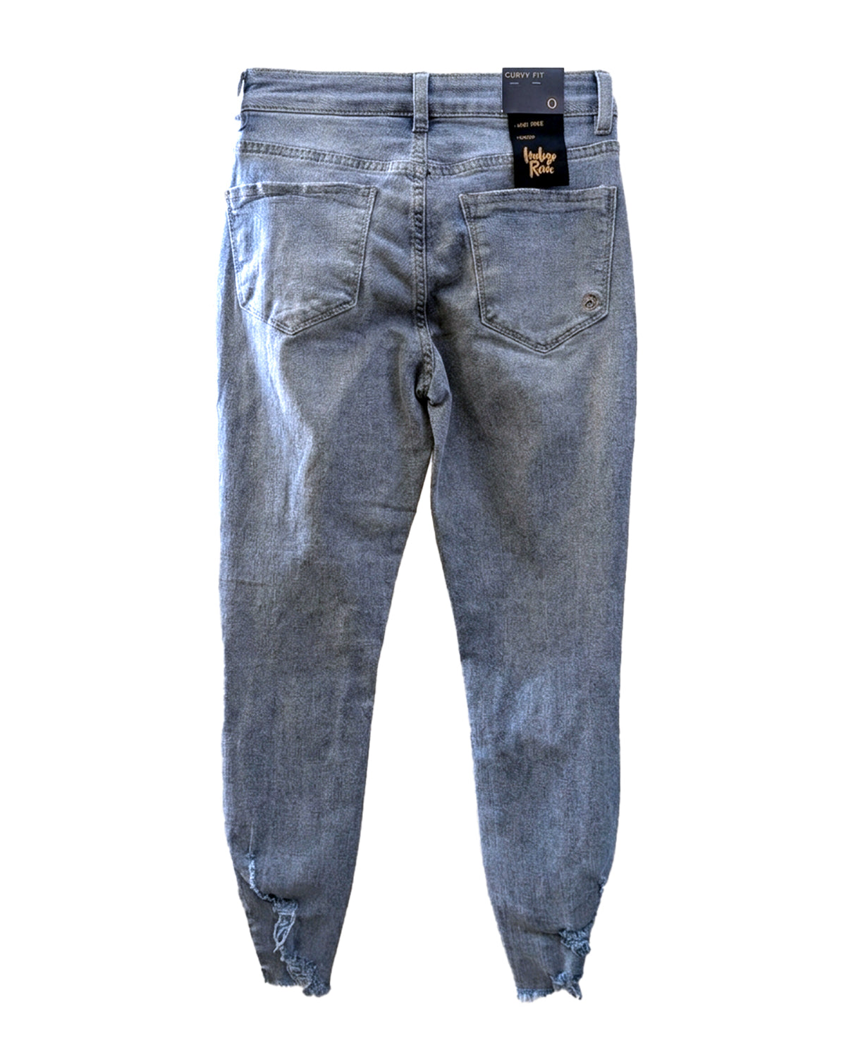 INDIGO REIN CURVY DISTRESSED CROP JEANS
