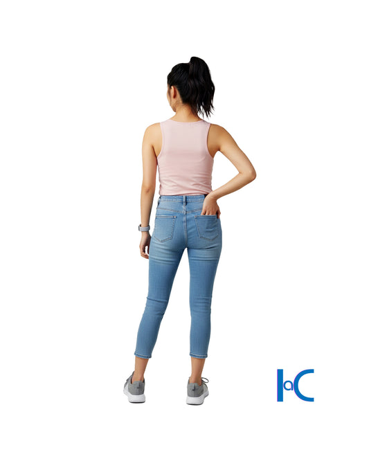 INDIGO REIN CURVY DISTRESSED CROP JEANS