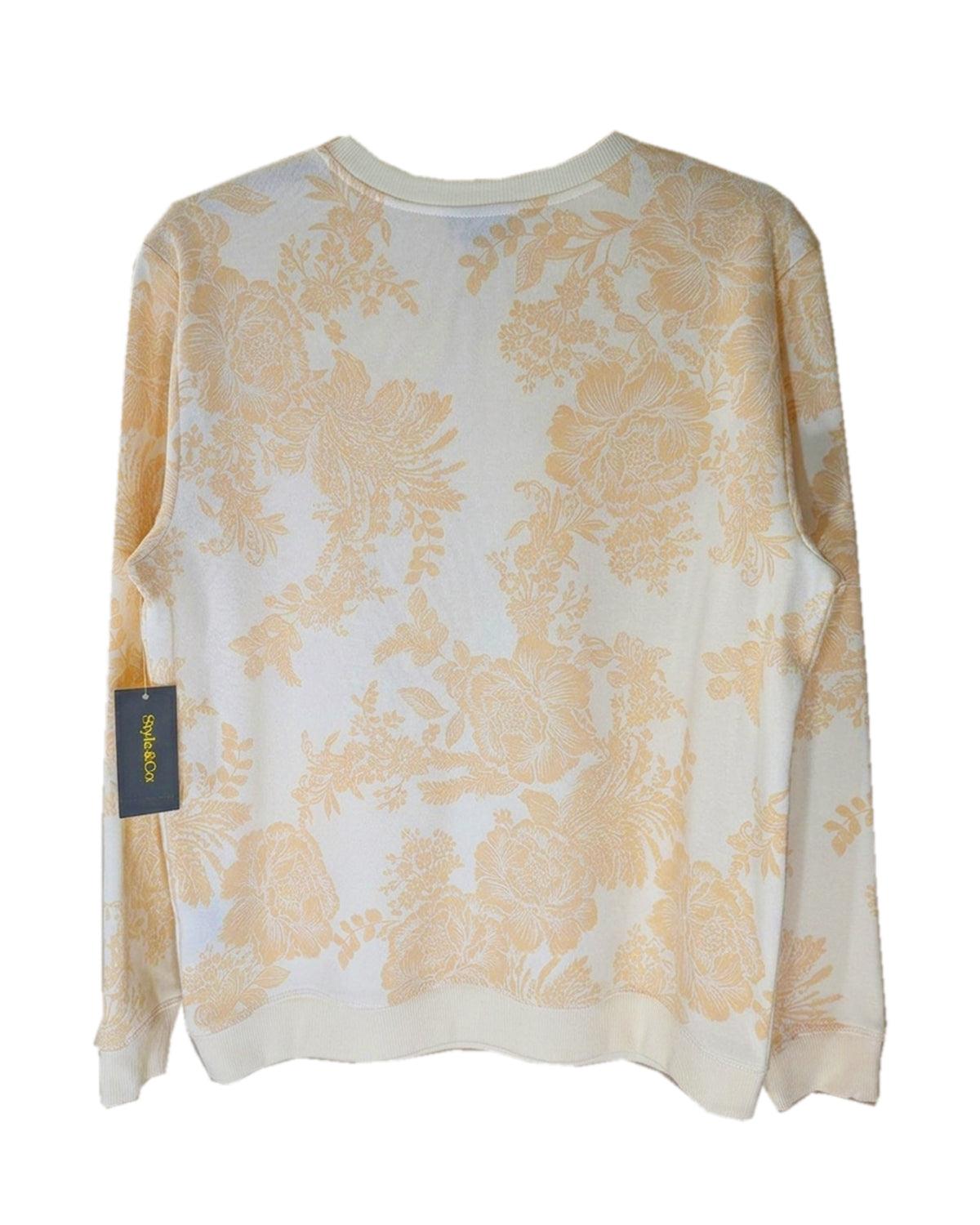 FLORAL PRINT V-NOTCH SWEATSHIRT