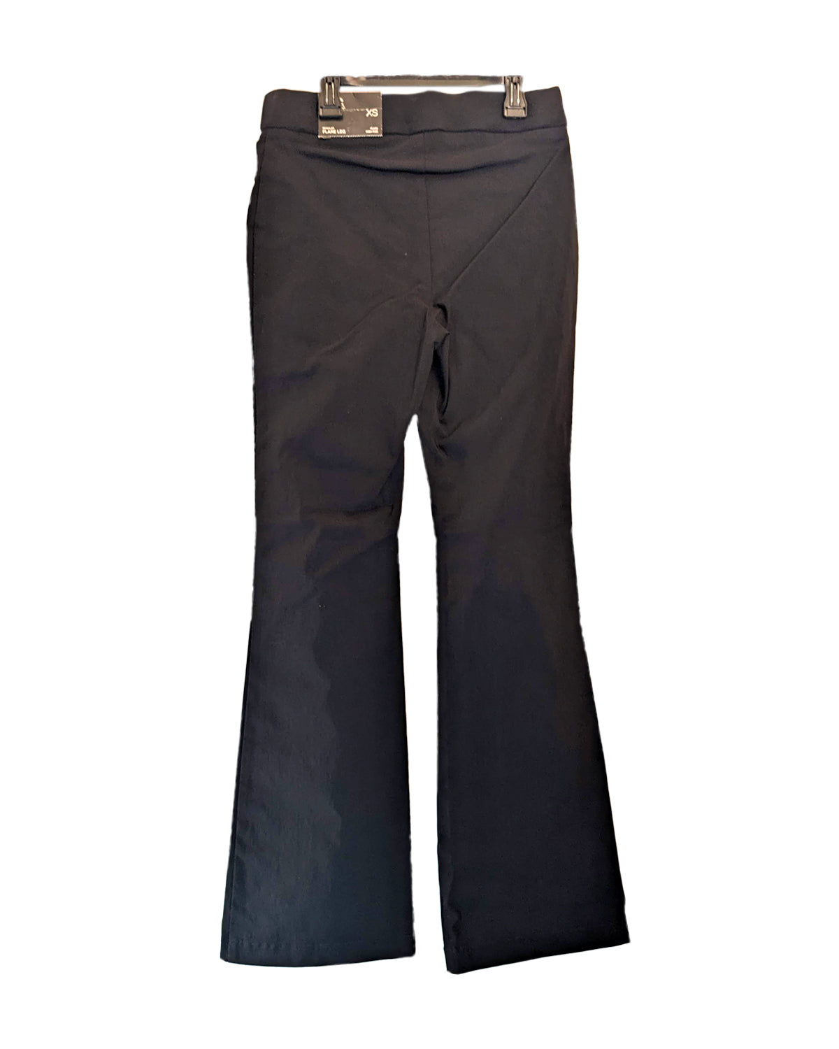 BLACK HIGH-RISE FLARE LEG PANTS