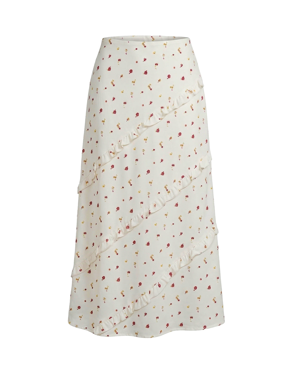 JUNIOR'S FLORAL RUFFLE TIERED SKIRT