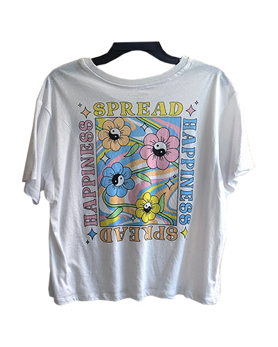 JUNIOR'S FLOWERS PRINT T-SHIRT