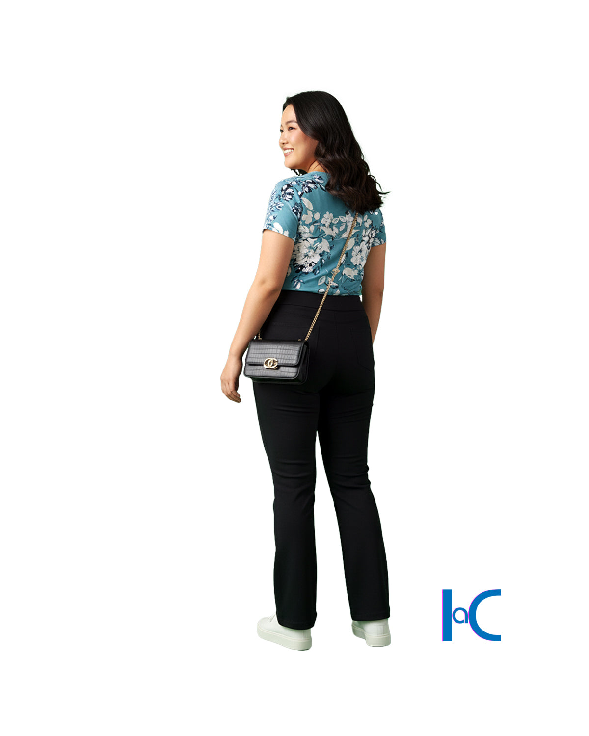 FLORAL PRINT SCOOP-NECK TEE