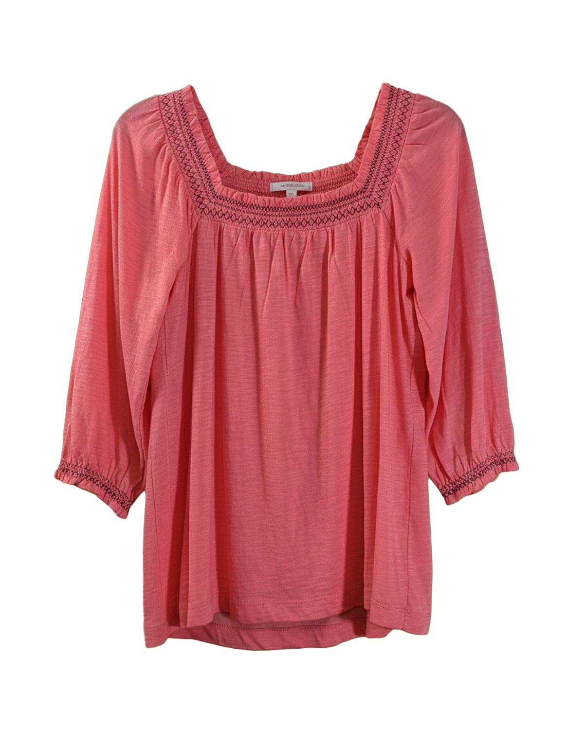 WOMEN'S PINK SQUARE-NECK BLOUSE