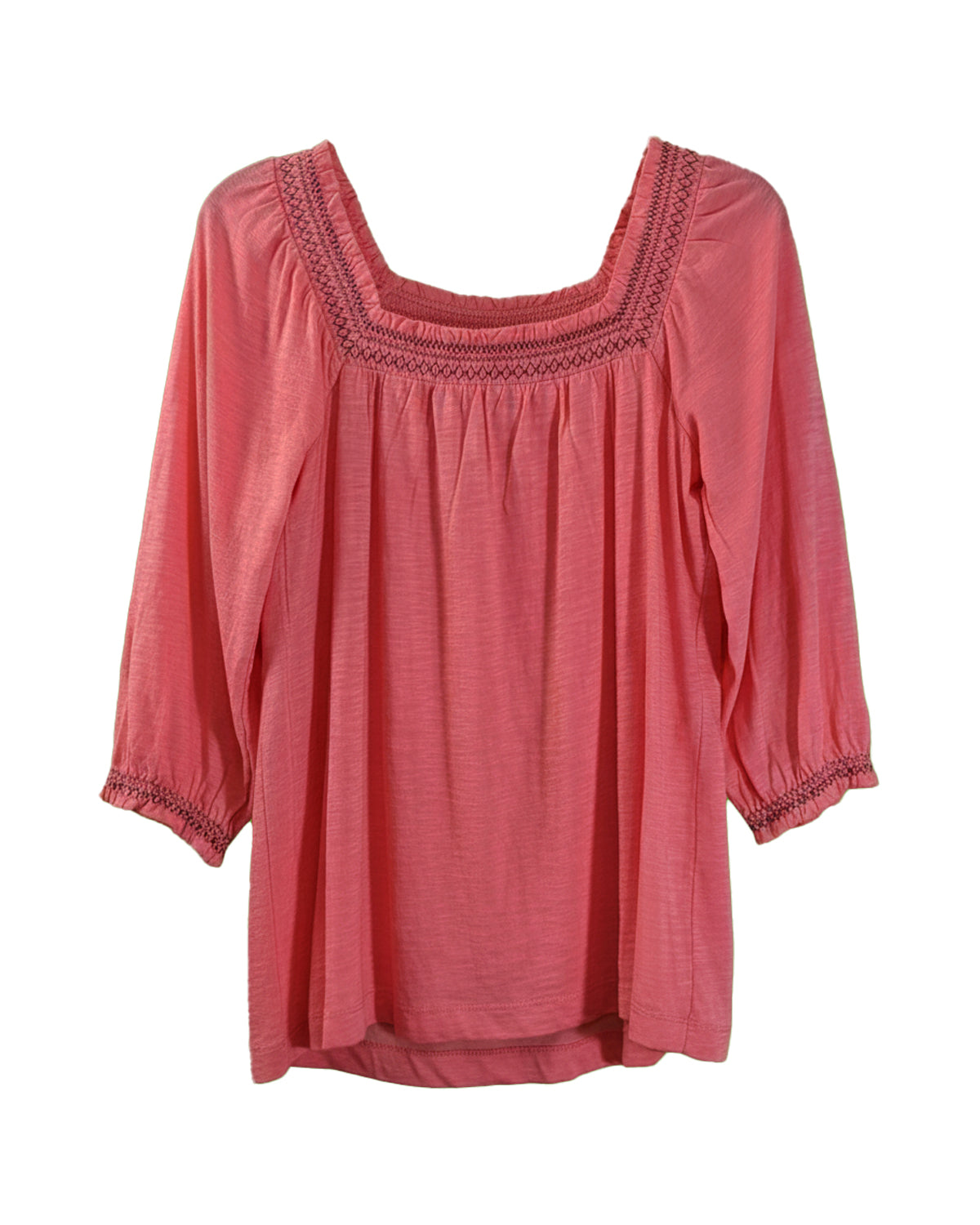 WOMEN'S PINK SQUARE-NECK BLOUSE