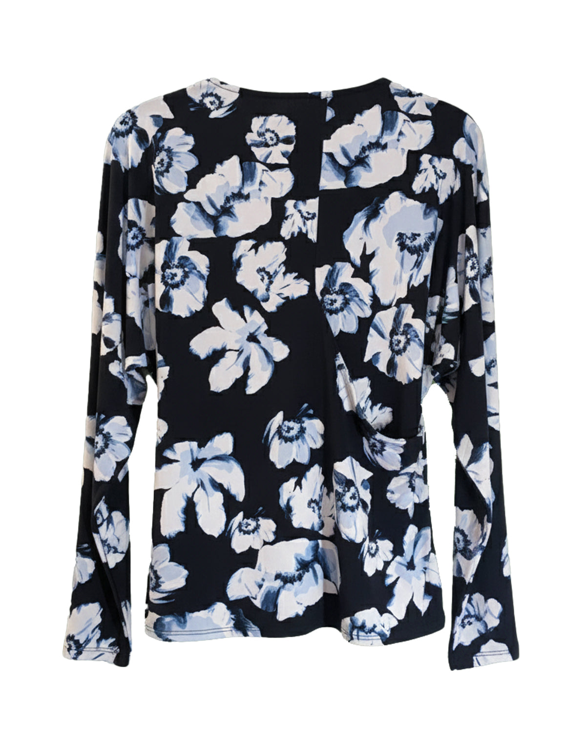 DOLMAN-SLEEVE SURPLICE-NECK BLOUSE