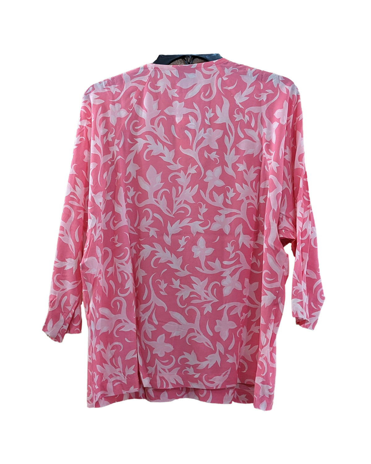 PINK PETUNIA EMBELLISHED V-NECK BLOUSE
