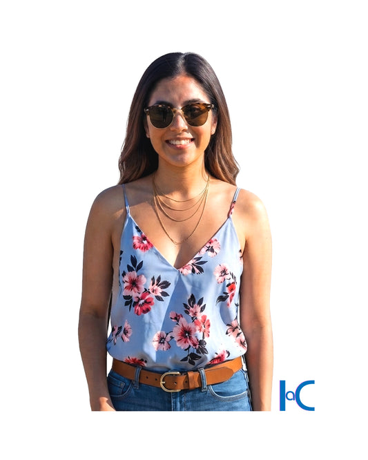 PERIWINKLE FLORAL CAMISOLE TOP