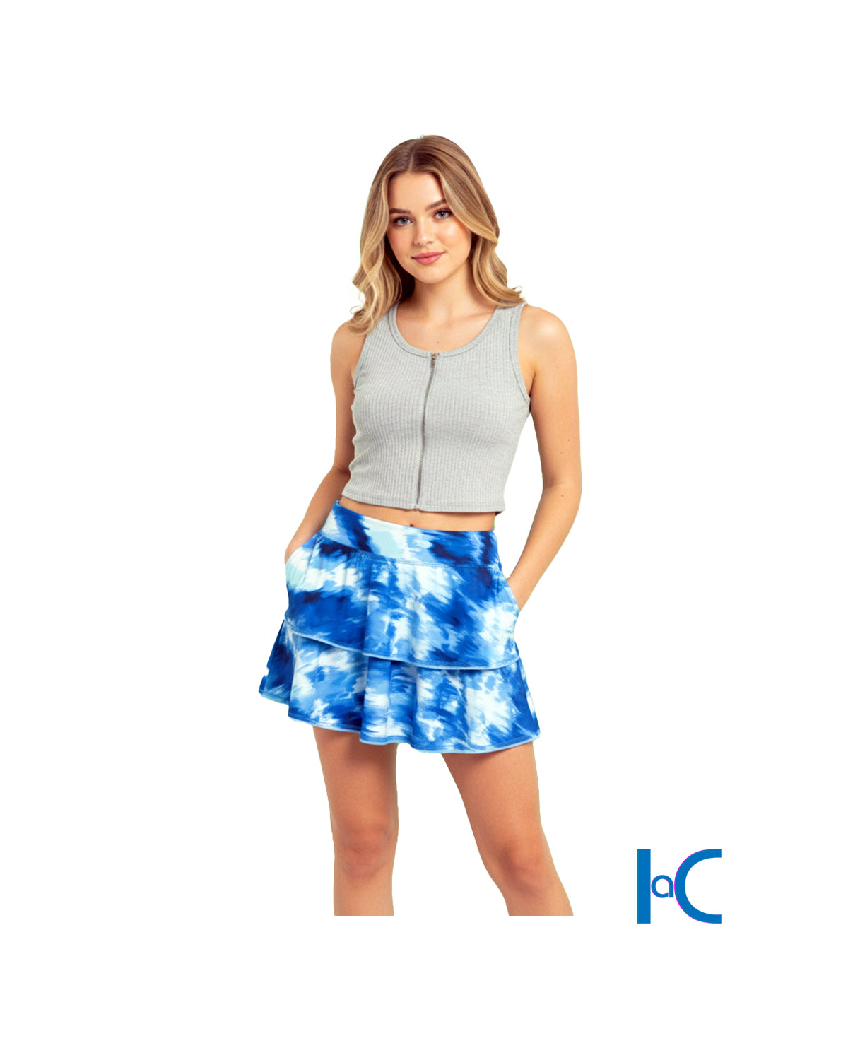 SHIBORI WAVE FLOUNCE TENNIS SKORT