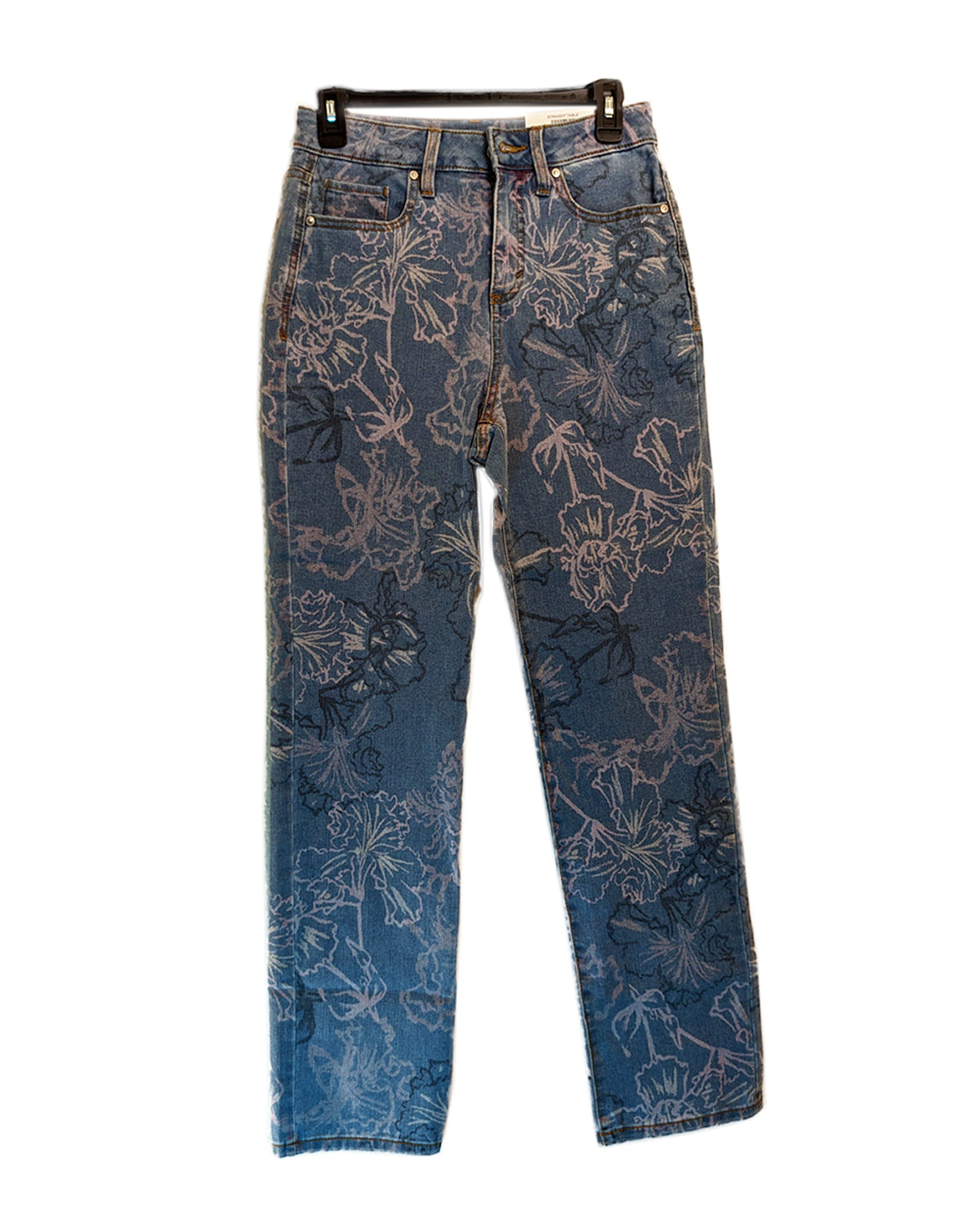 FLORAL PRINT WOMEN'S STRAIGHT JEANS