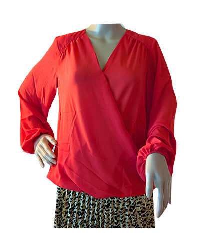 TROPICAL PUNCH SURPLICE BLOUSE