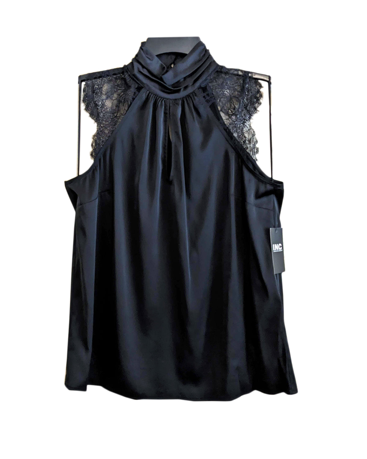 SLEEVELESS LACE DETAIL BLOUSE