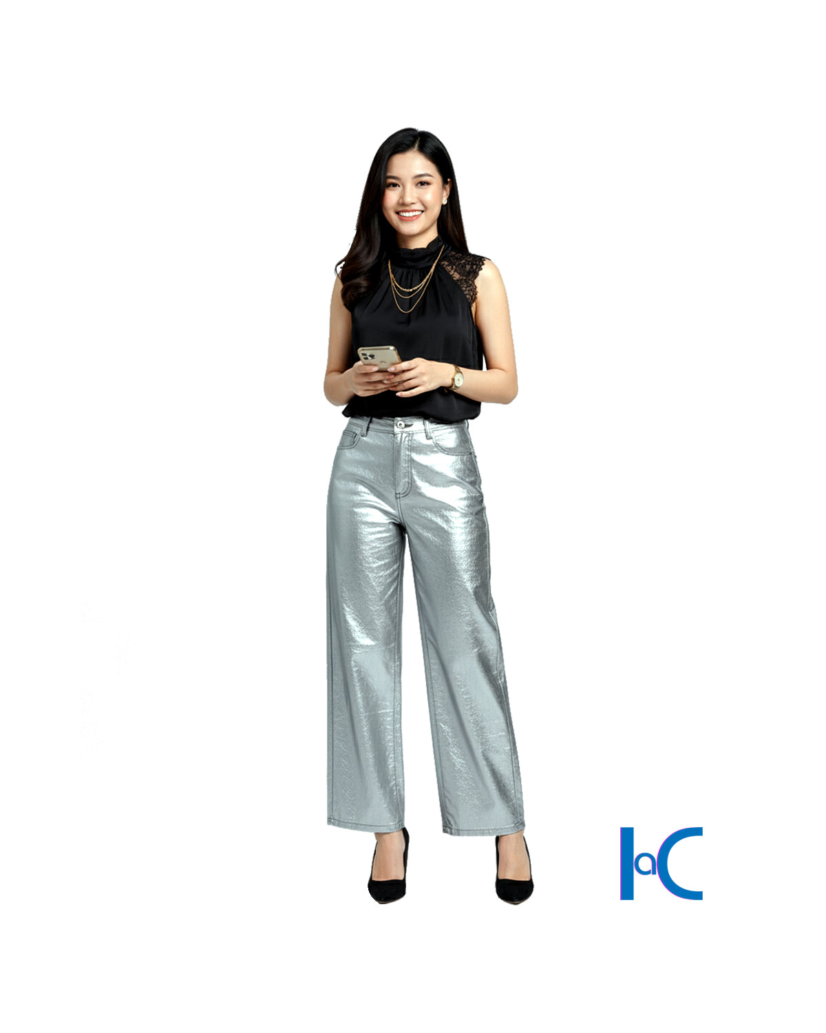 SLEEVELESS LACE DETAIL BLOUSE