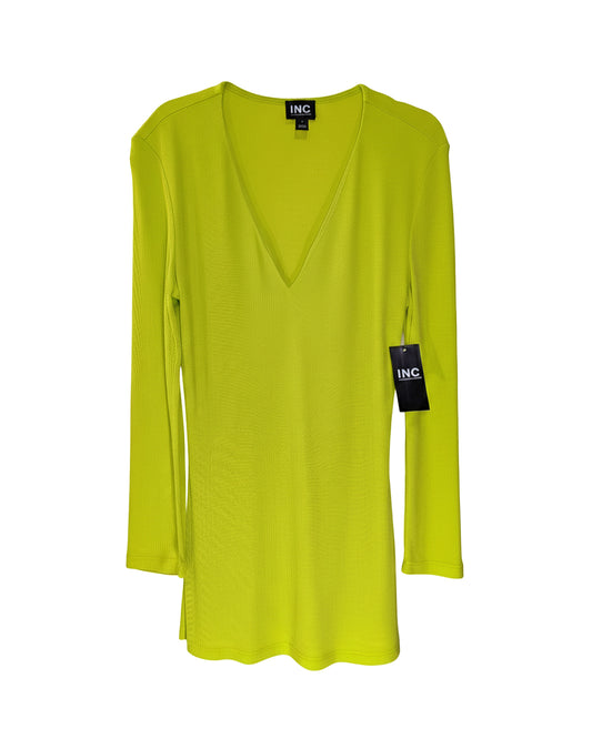 WOMEN'S RIBBED V-NECK LONG-SLEEVE TOP