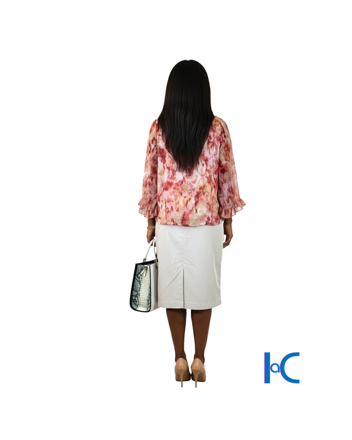 TEXTURE PRINTED JACQUARD BLOUSE