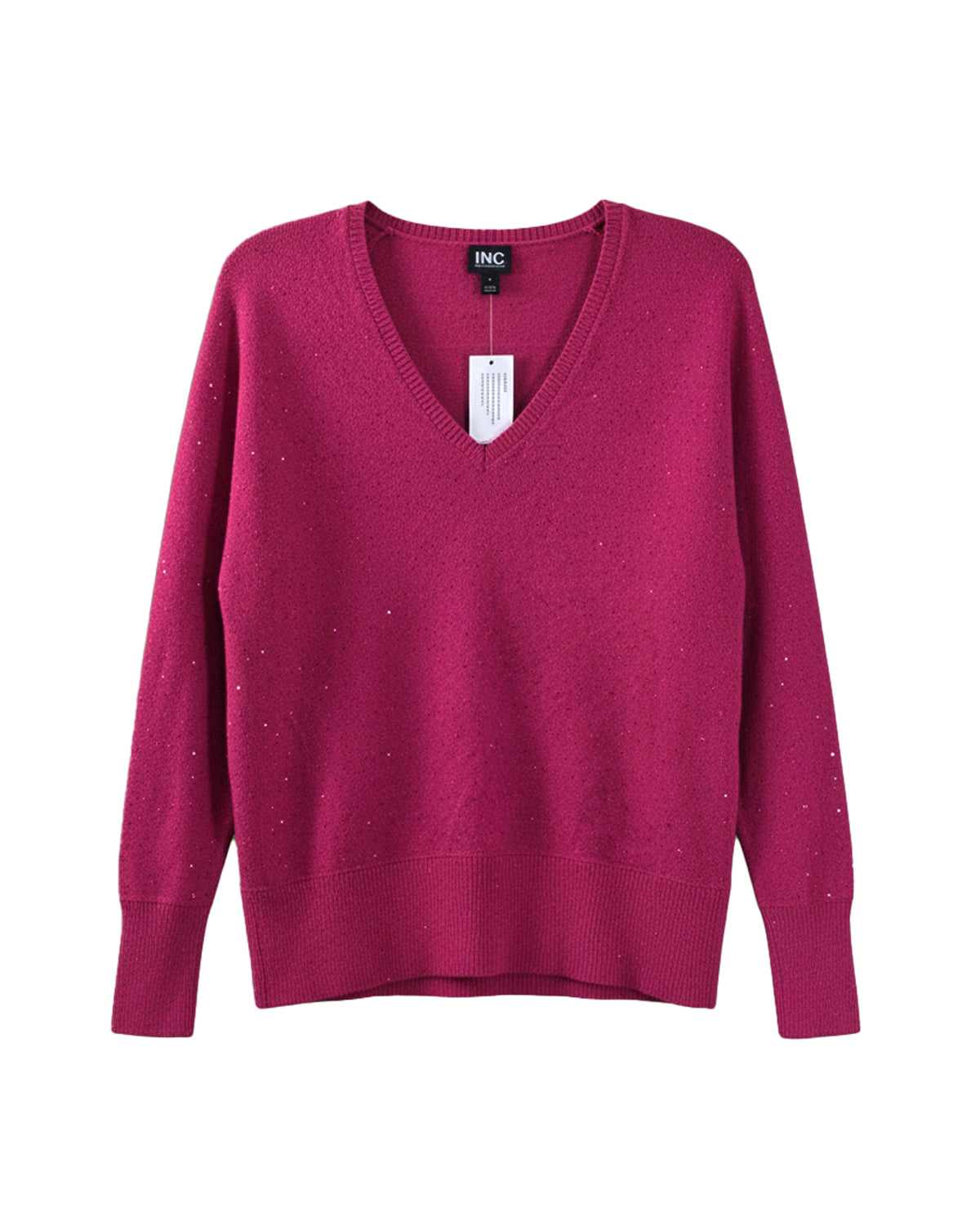 WOMEN'S SPARKLES KNIT-CUFF SWEATER