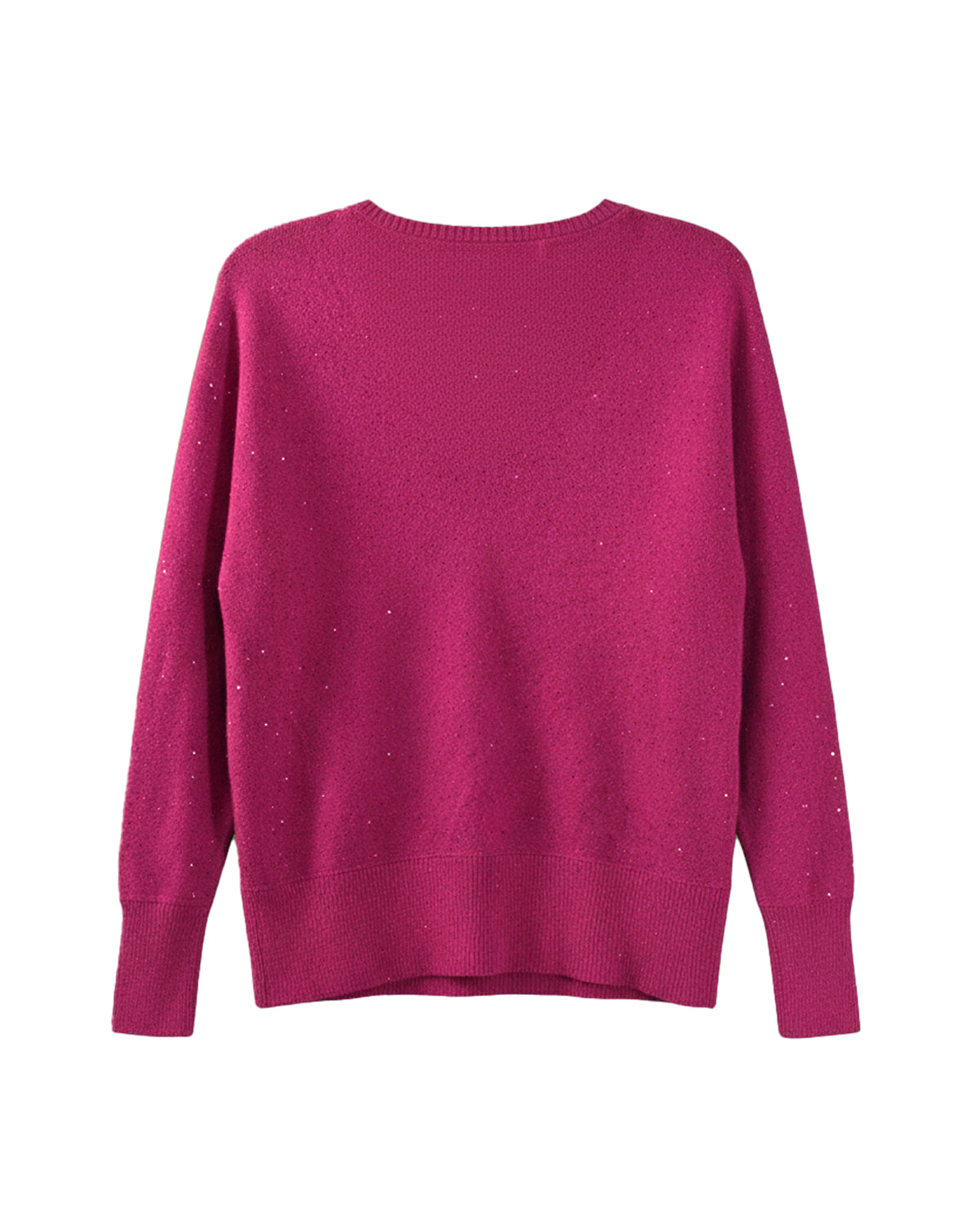 WOMEN'S SPARKLES KNIT-CUFF SWEATER