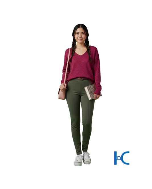 WOMEN'S SPARKLES KNIT-CUFF SWEATER