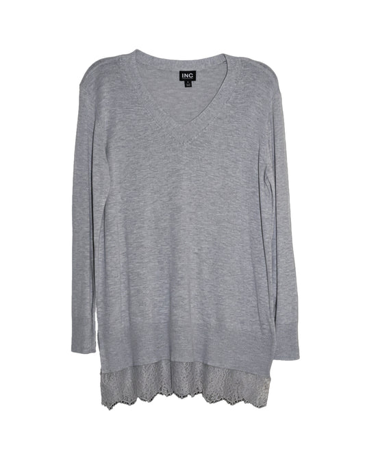 LACE TRIM PULL-OVER SWEATER