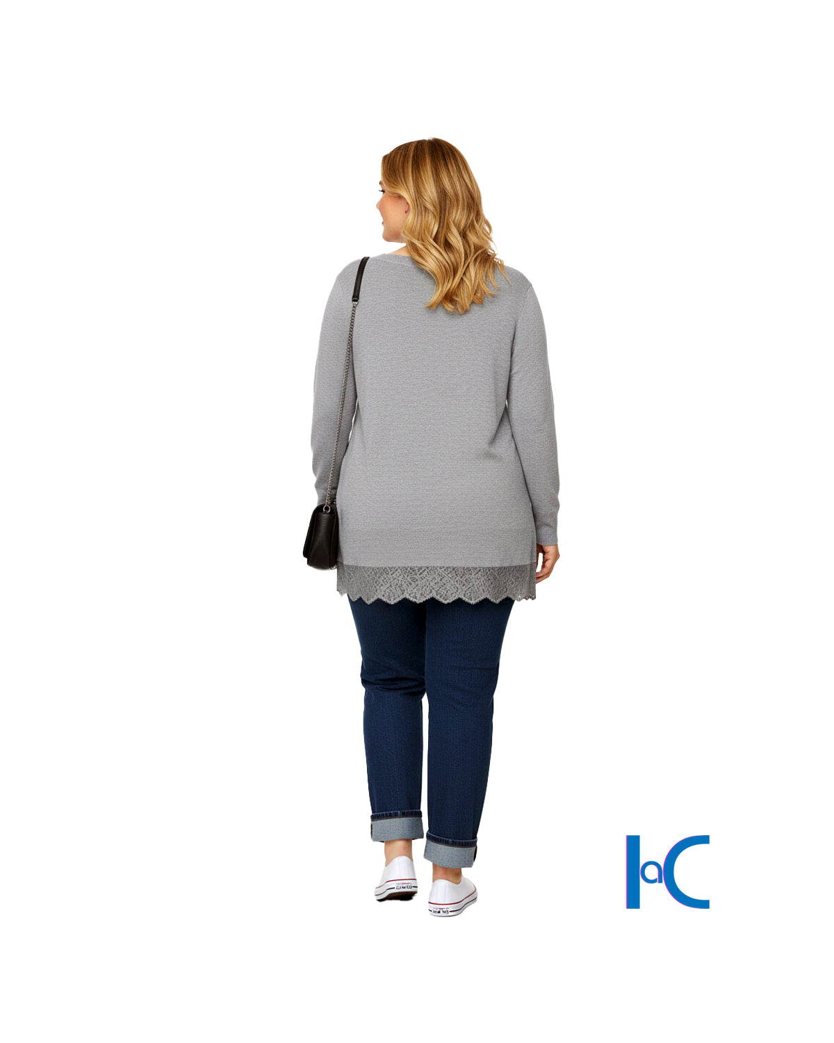 LACE TRIM PULL-OVER SWEATER