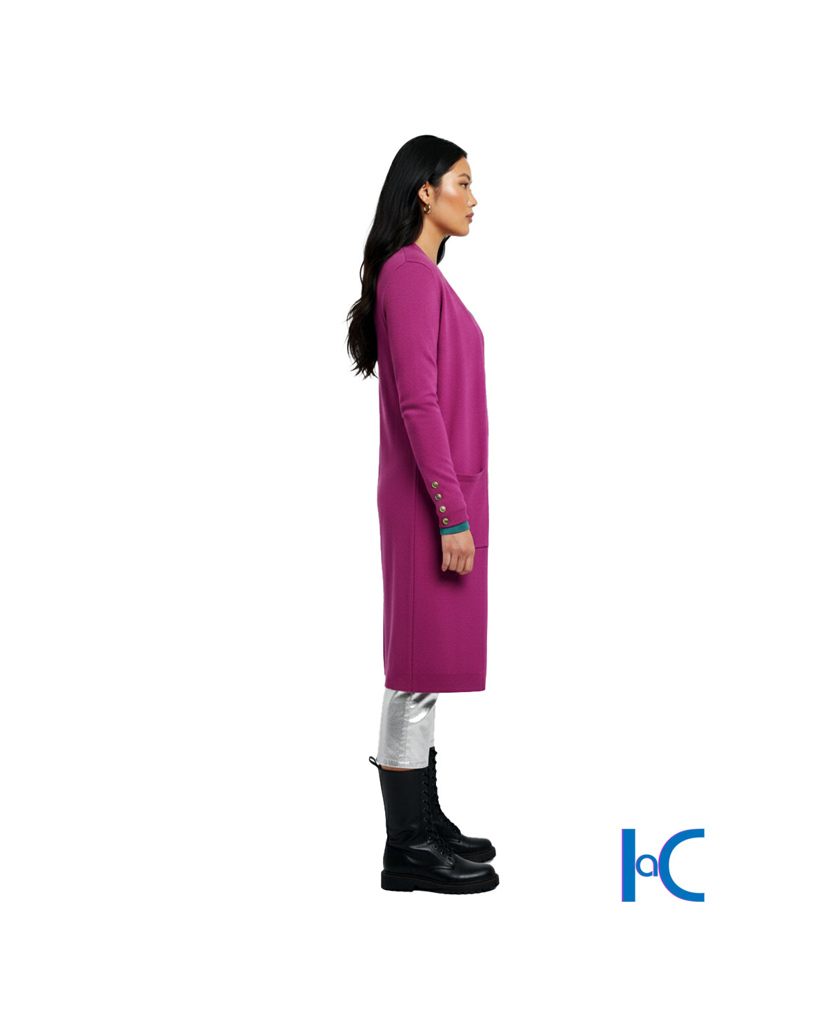 LONG PETUNIA PINK KNIT CARDIGAN