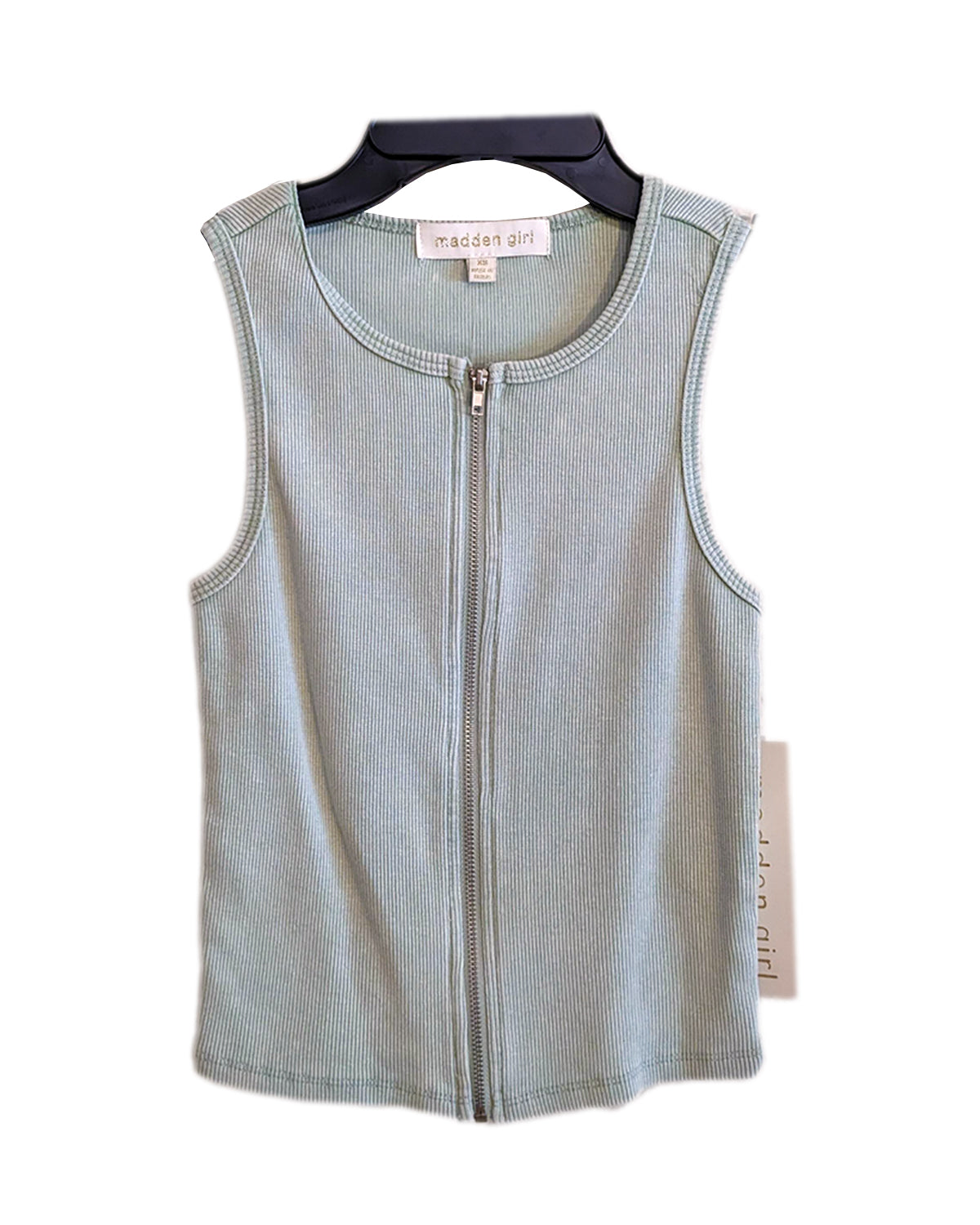 JUNIOR'S ZIP-FRONT FRESH SAGE TANK