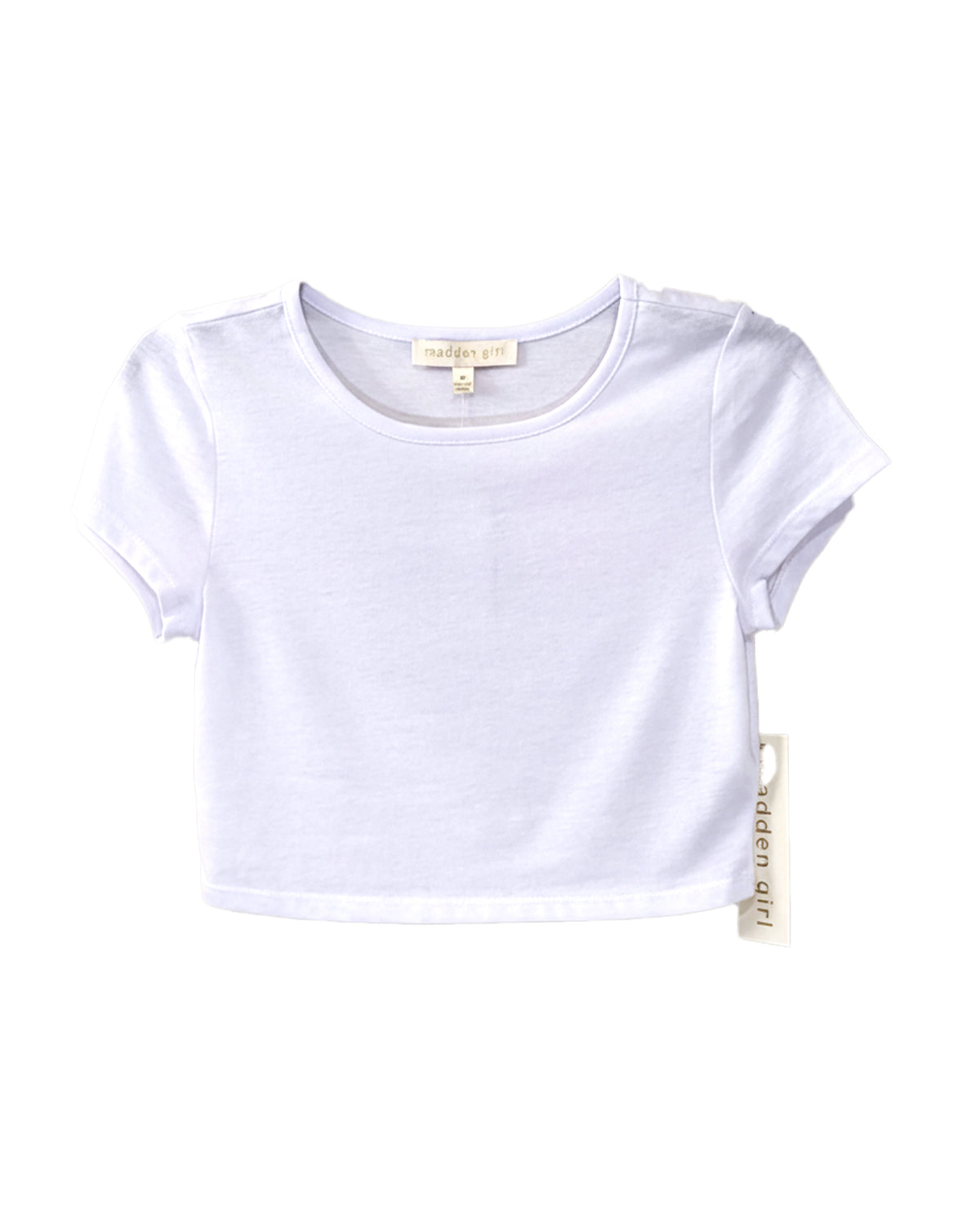 JUNIOR'S MINI WHITE CROPPED TOP