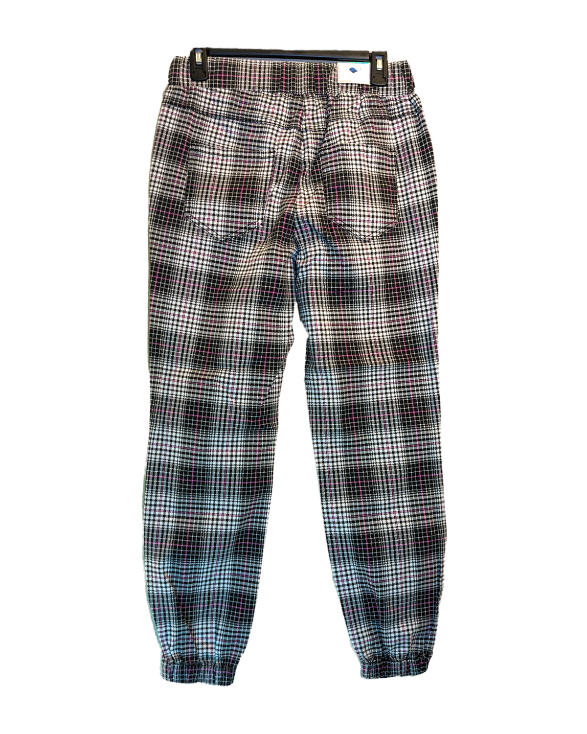 WOMEN'S WHT PINK PLAID JOGGER PANTS