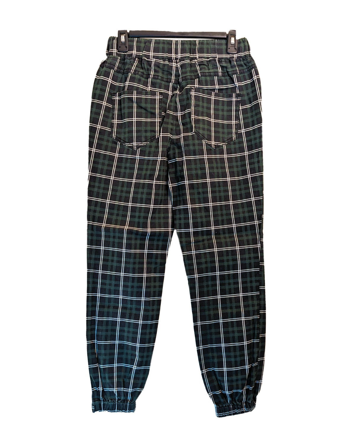 WOMEN'S GREEN PLAID JOGGER PANTS