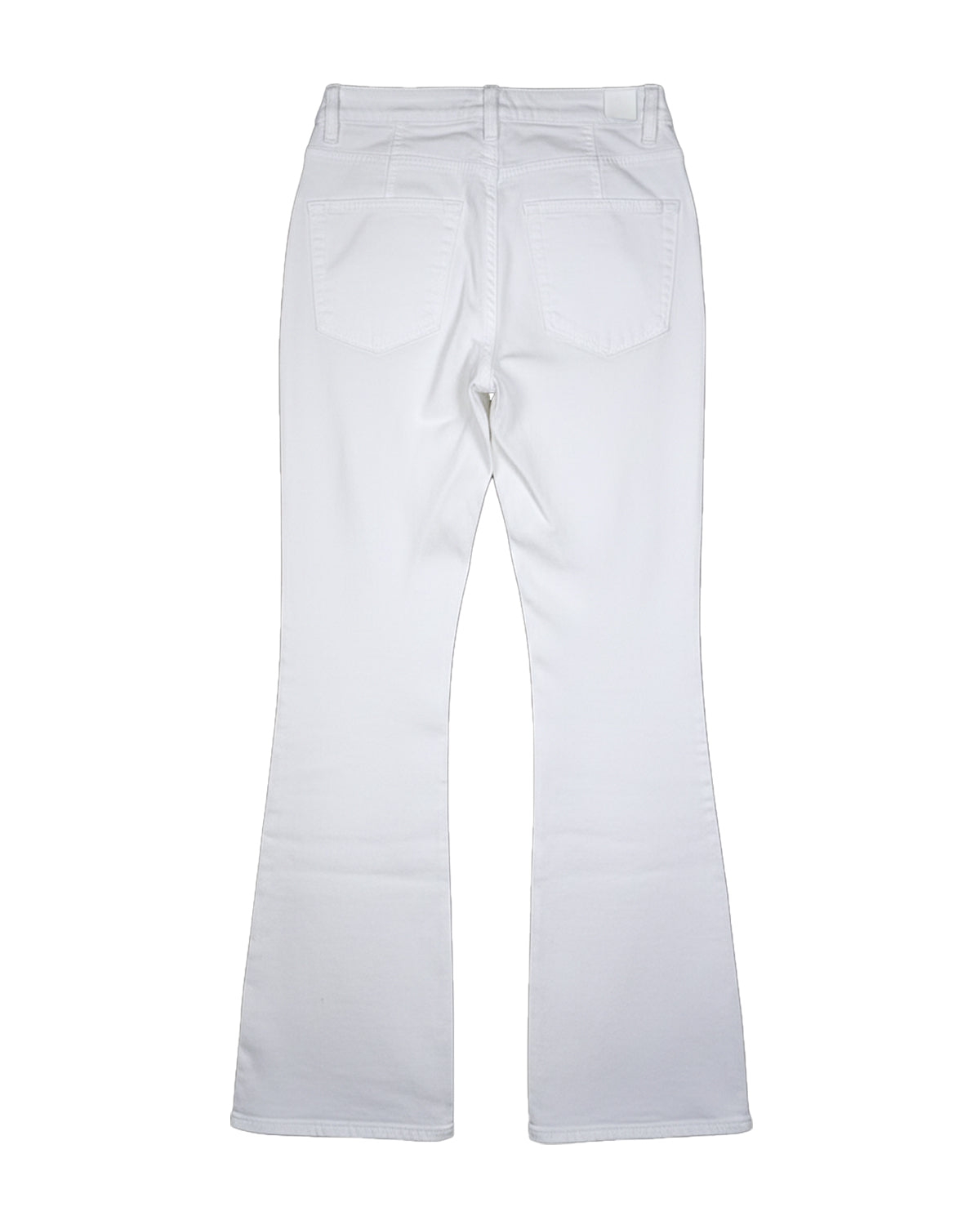WHITE HIGH-RISE FLARE LEG DENIM