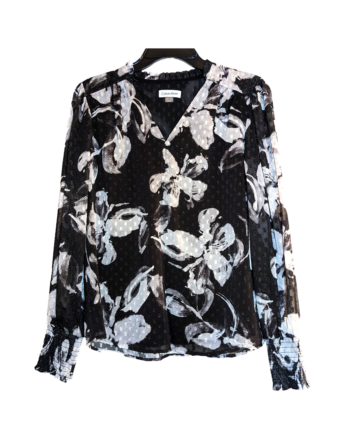 BLACK FLORAL PRINT BLOUSE