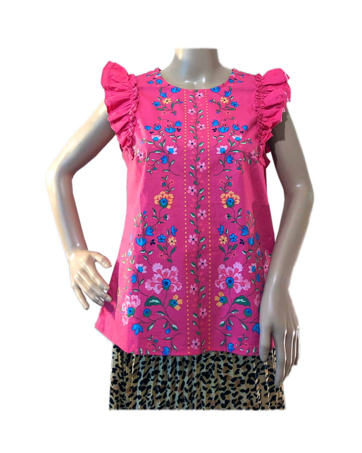 FLORAL RUFFLE SLEEVES SPRING BREAKER