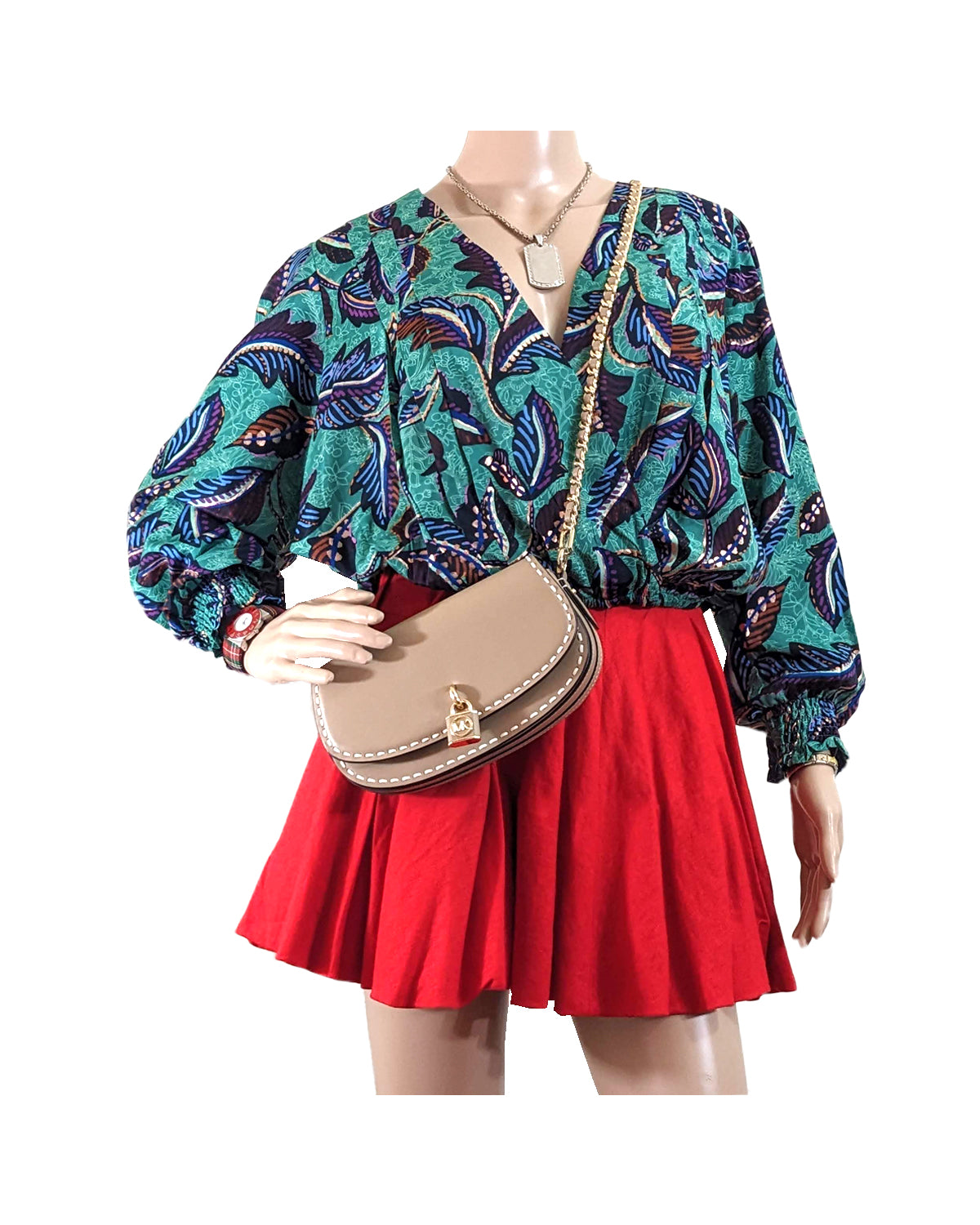 WOMEN'S LONG SLEEVE SURPLICE BLOUSE