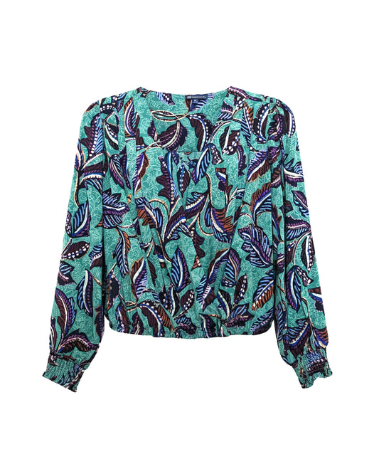 LONG SLEEVE SURPLICE BLOUSE