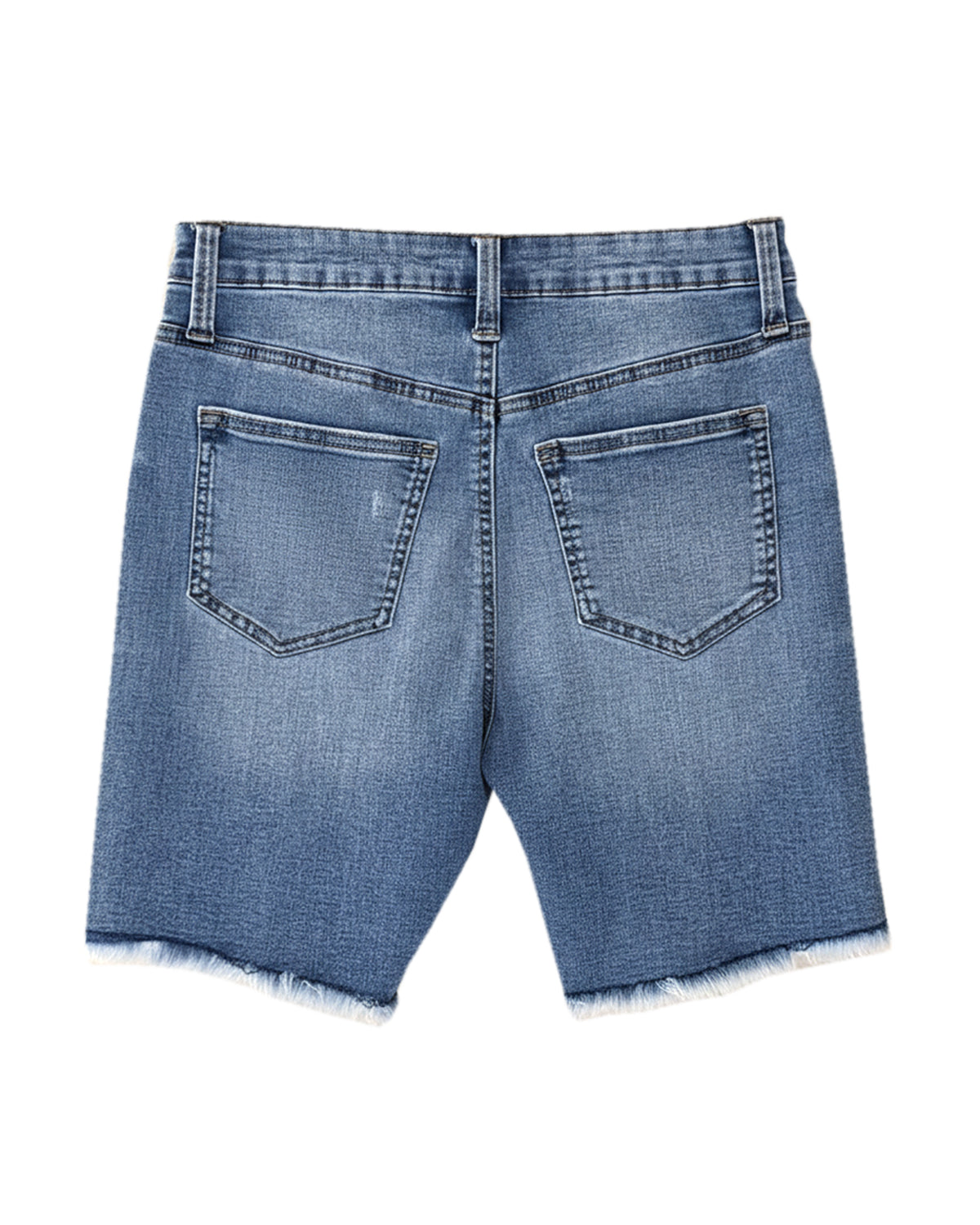 HIGH-RISE BERMUDA FRAY HEM SHORT