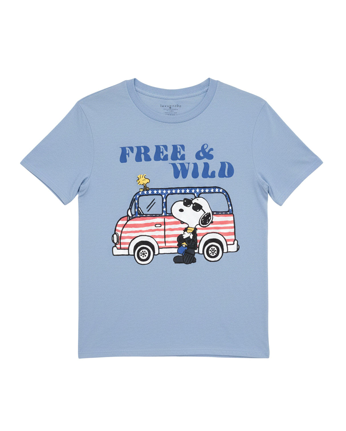 FREE AND WILD SNOOPY BLUE TEE