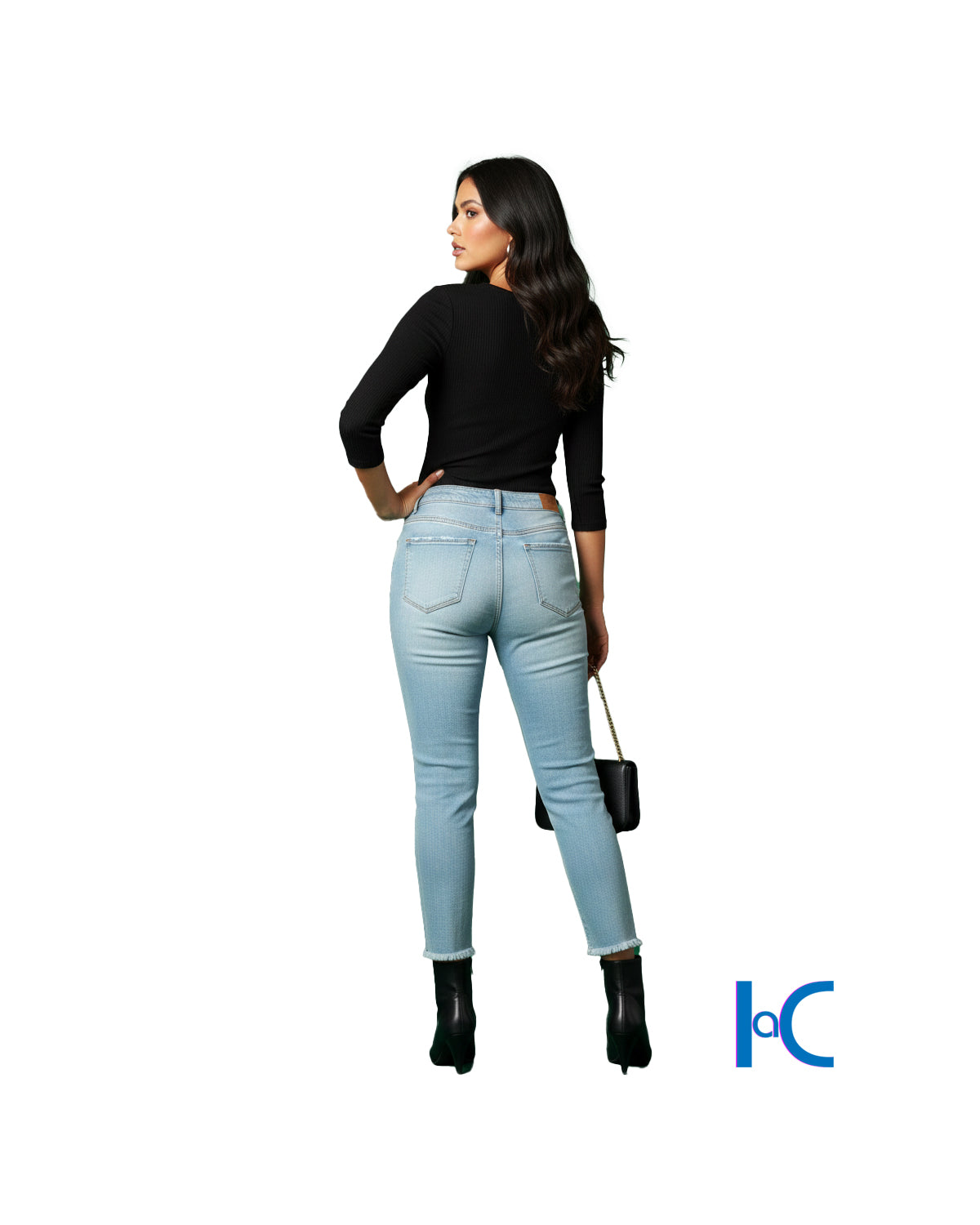 WOMEN'S BLACK KNIT V-NECK SHIRT