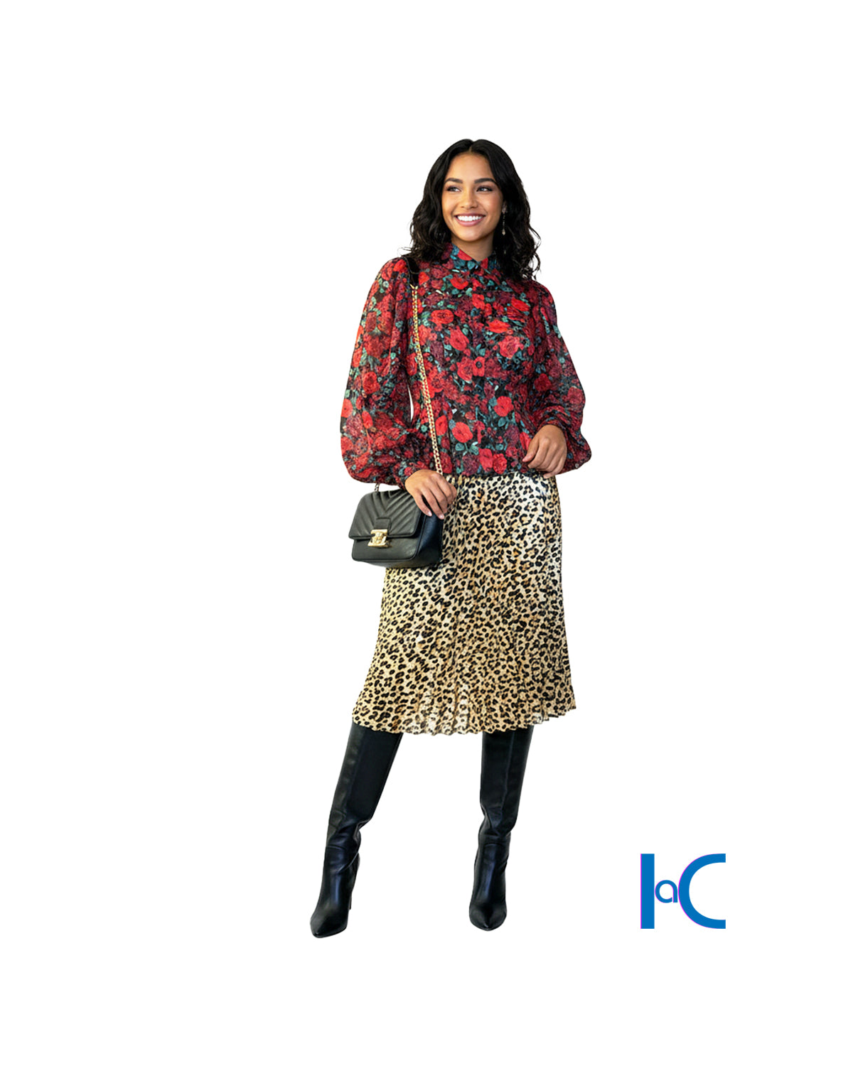 BUTTON DOWN FLORAL PRINT BLOUSE