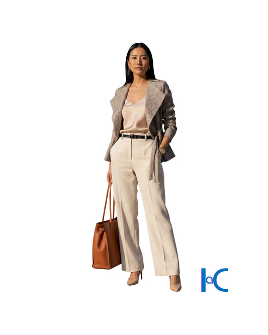 DONNA KARAN METALLIC CINCHED-WAIST JACKET