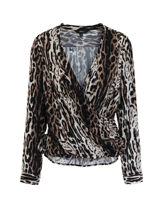 OCELOT CHARM SURPLICE BLOUSE