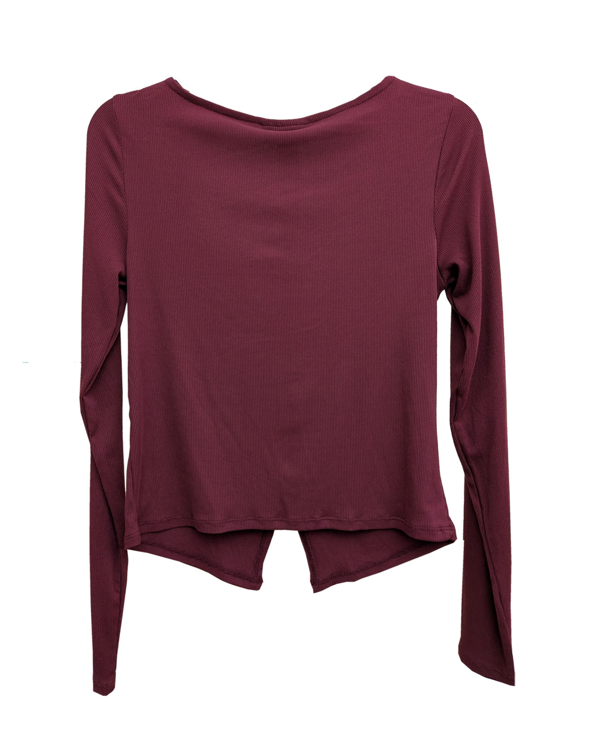 RIBBED COQUETTE SPLIT-HEM TOP
