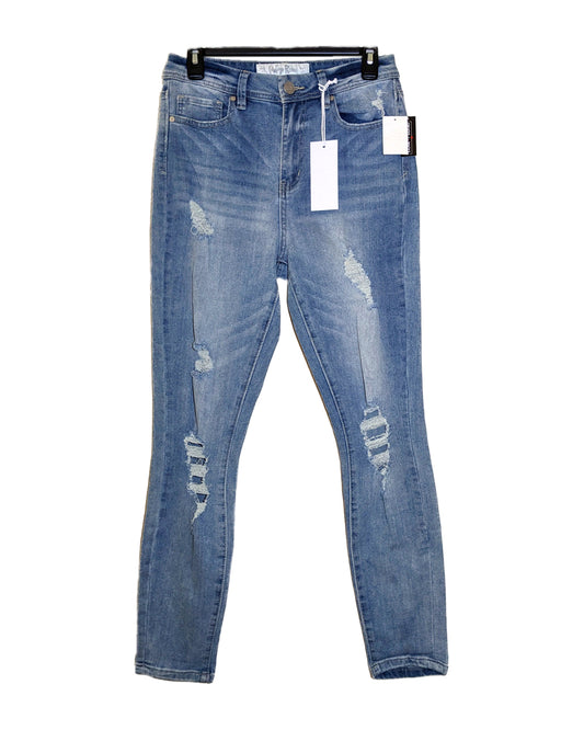 SUPER HIGH-RISE ANKLE BLUE JEAN