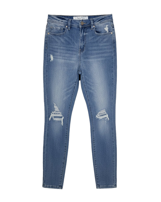 SUPER HIGH-RISE ANKLE BLUE JEAN