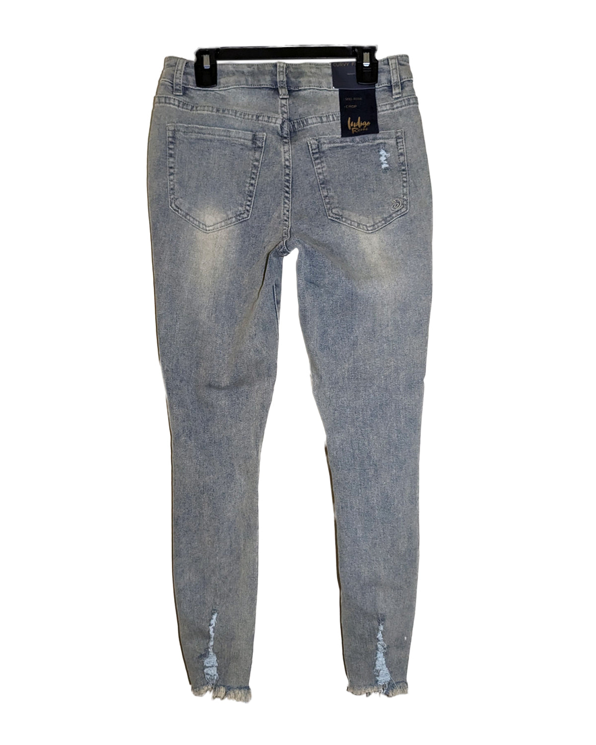 WOMEN'S CURVY CROPPED BLUE JEAN