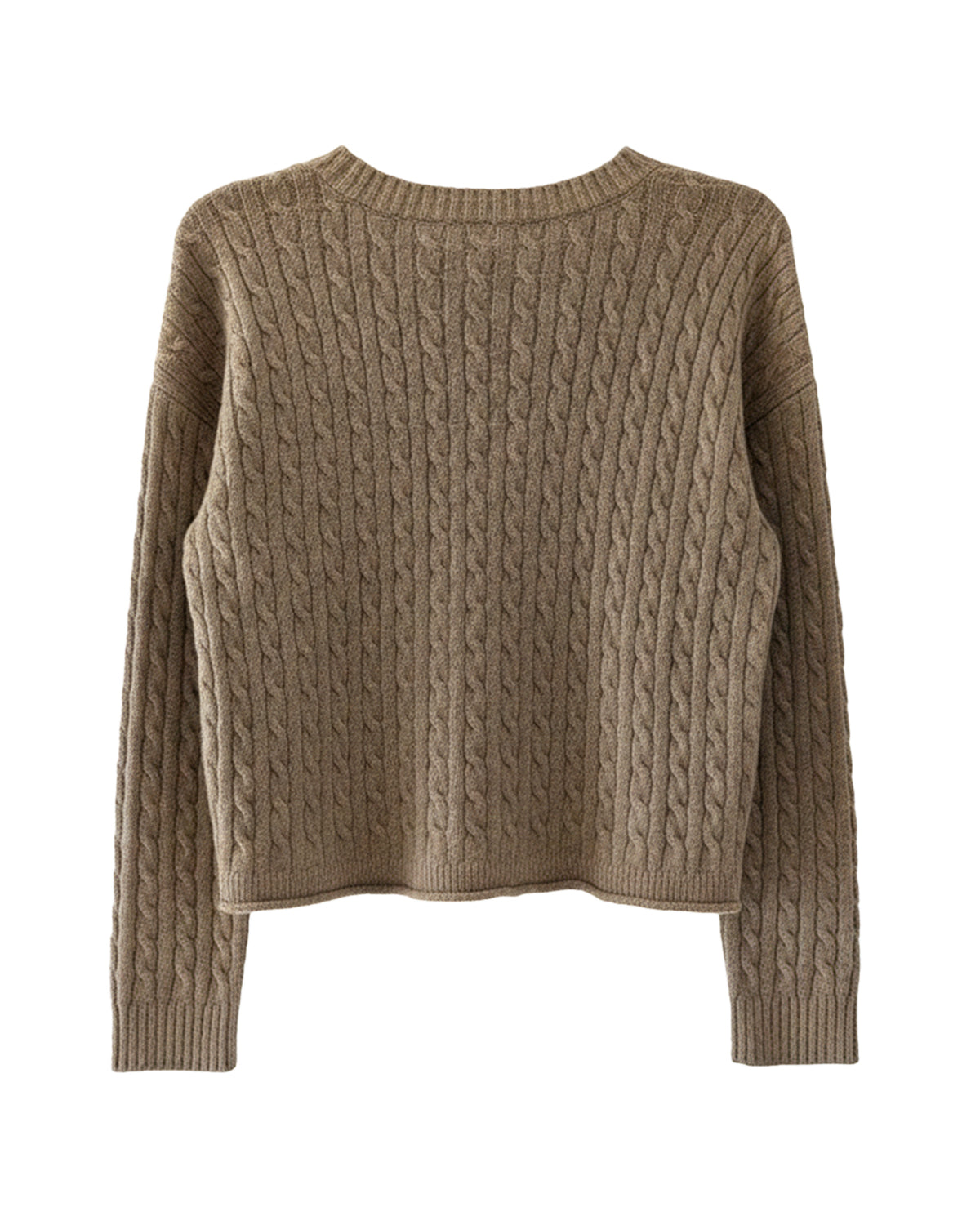 RELAXED CABLE-KNIT CREWNECK SWEATER