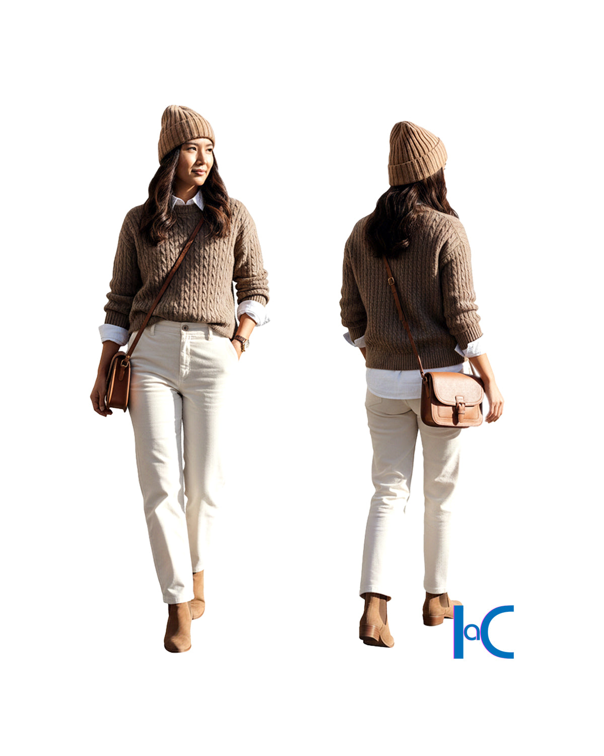 RELAXED CABLE-KNIT CREWNECK SWEATER