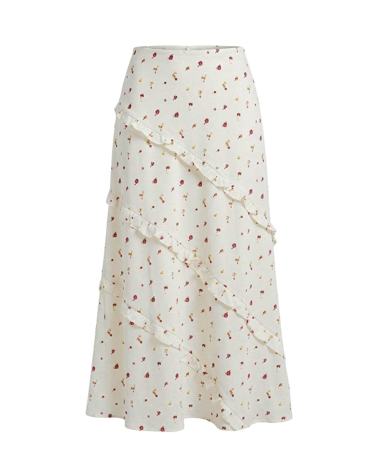 JUNIOR'S FLORAL RUFFLE TIERED SKIRT