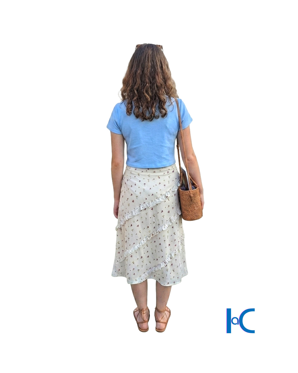 JUNIOR'S FLORAL RUFFLE TIERED SKIRT
