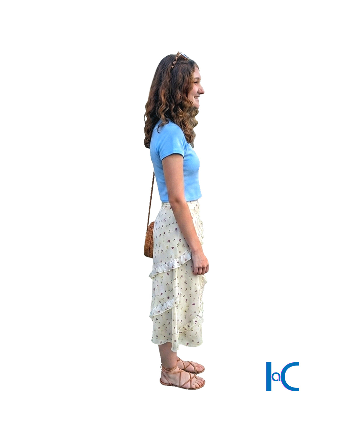 JUNIOR'S FLORAL RUFFLE TIERED SKIRT