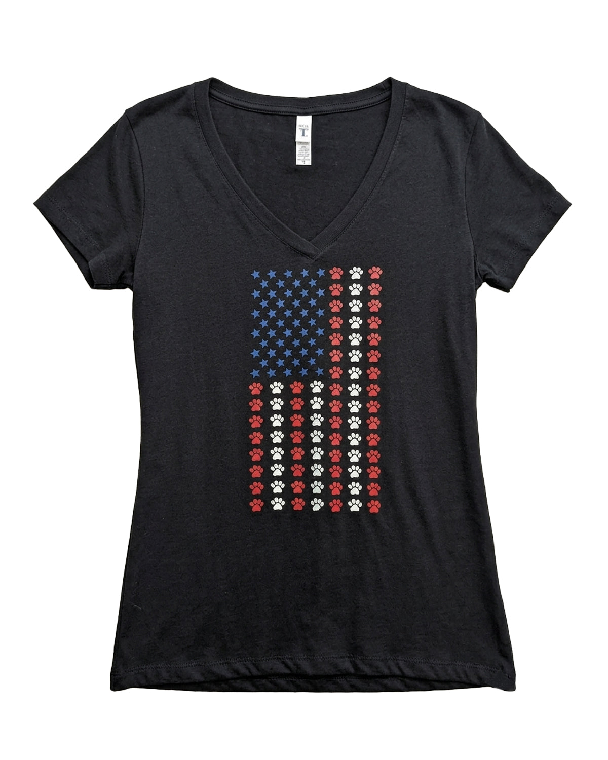 PATRIOTIC PAW PRINT V-NECK TEE